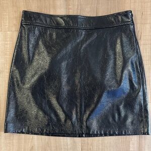 Leith Shiny Black Mini Skirt